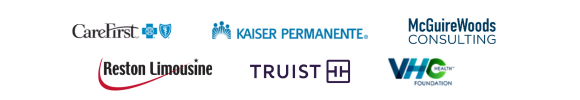 CareFirst, Kaiser Permanente, McGuireWoods Consulting, Reston Limousine, Truist, VHC Health Foundation